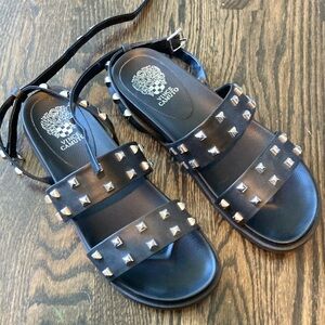 Vince Camuto Black Sandals with Silver Studs